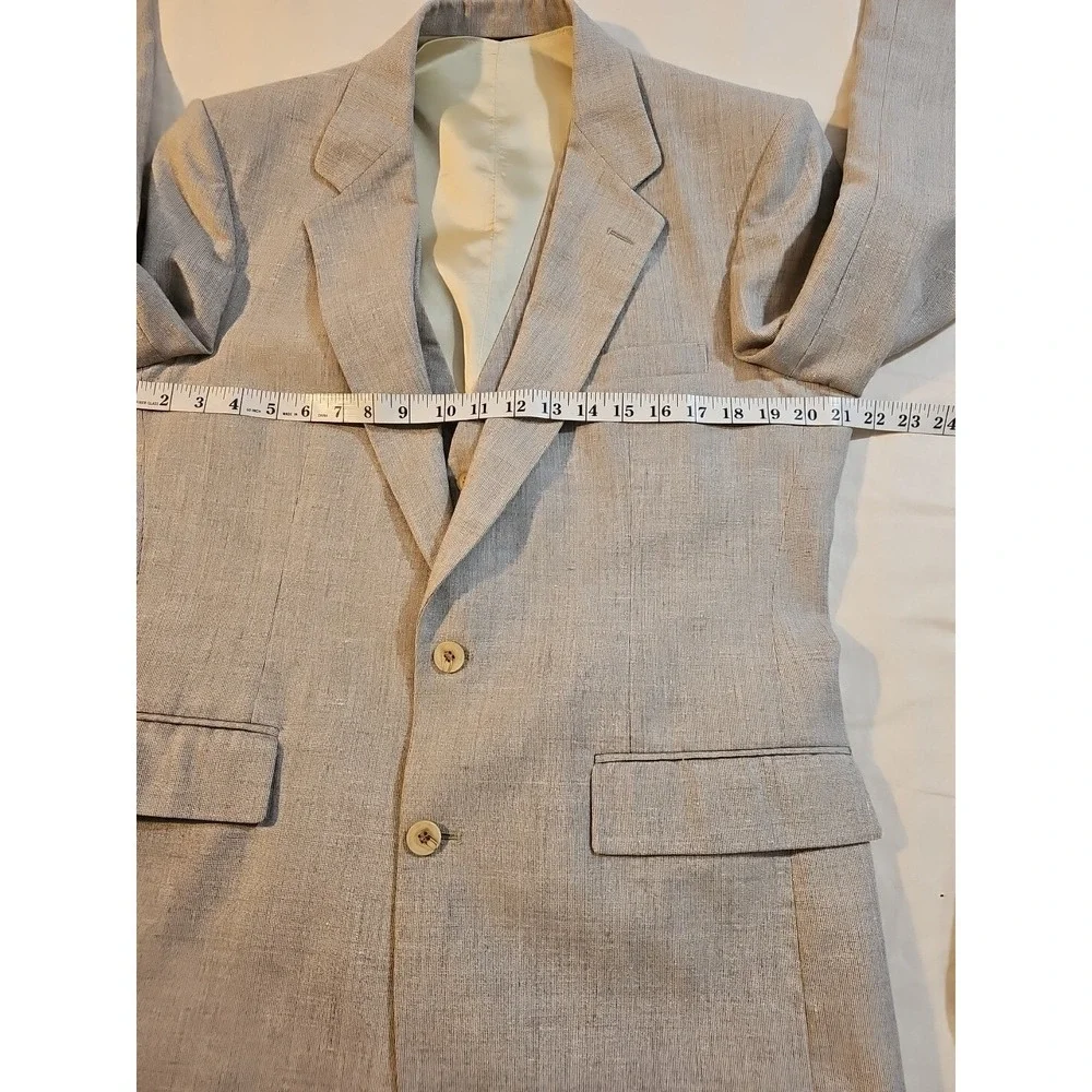 Vintage Elder-Beerman David George Suit Jacket & Vest‎ Light Gray  40 L